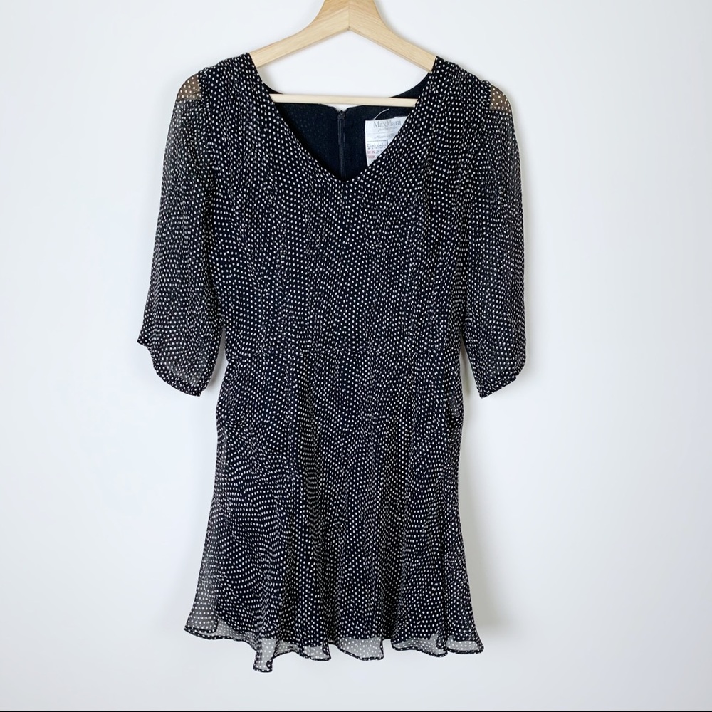 MaxMara Silk Distorted Polkadot Dress